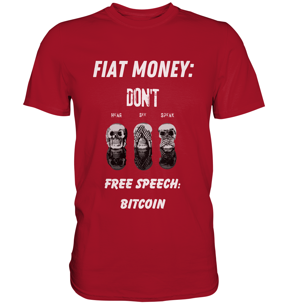 FIAT MONEY: DON´T HEAR, SEE, SPEAK - FREE SPEECH: BITCOIN - Classic Shirt