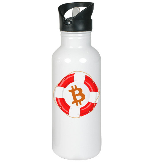 Bitcoin Rettungsring - minimalistisch - Edelstahl-Trinkflasche