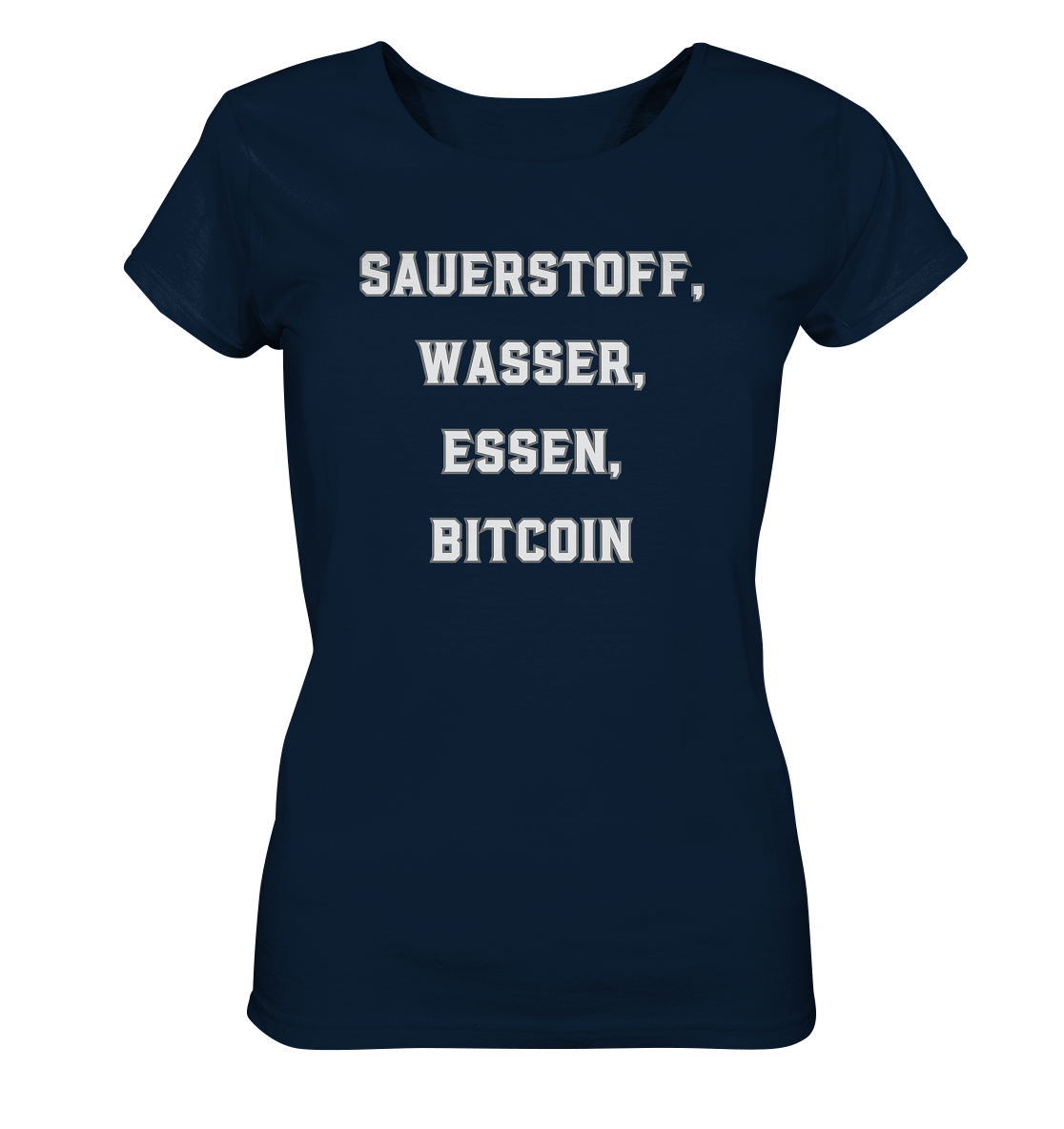 SAUERSTOFF, WASSER, ESSEN, BITCOIN- Ladies Collection   - Ladies Organic Basic Shirt