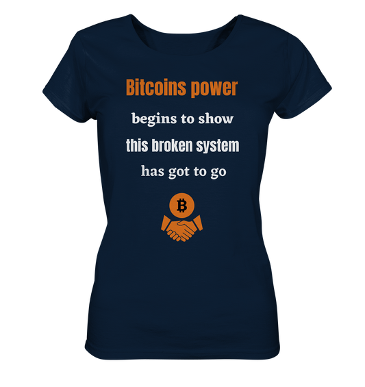 Bitcoins power begins to show, this broken system has got to go (Ladies 21% Rabatt bis zum Halving 2024) - Ladies Organic Basic Shirt