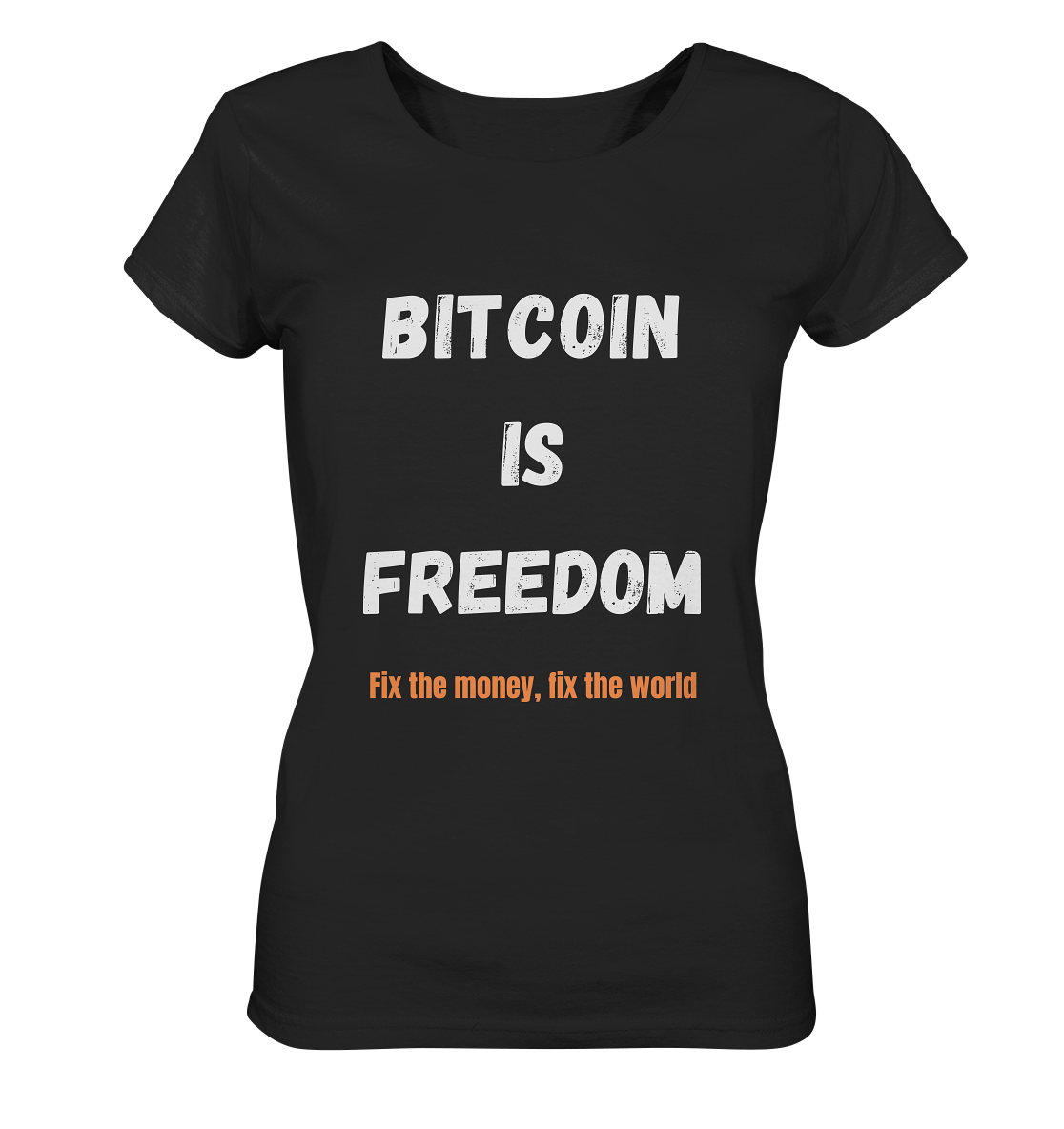 BITCOIN IS FREEDOM - Fix the money, fix the world - LADIES COLLECTION 21% automat. Rabatt bis zum Halving 2024  - Ladies Organic Basic Shirt