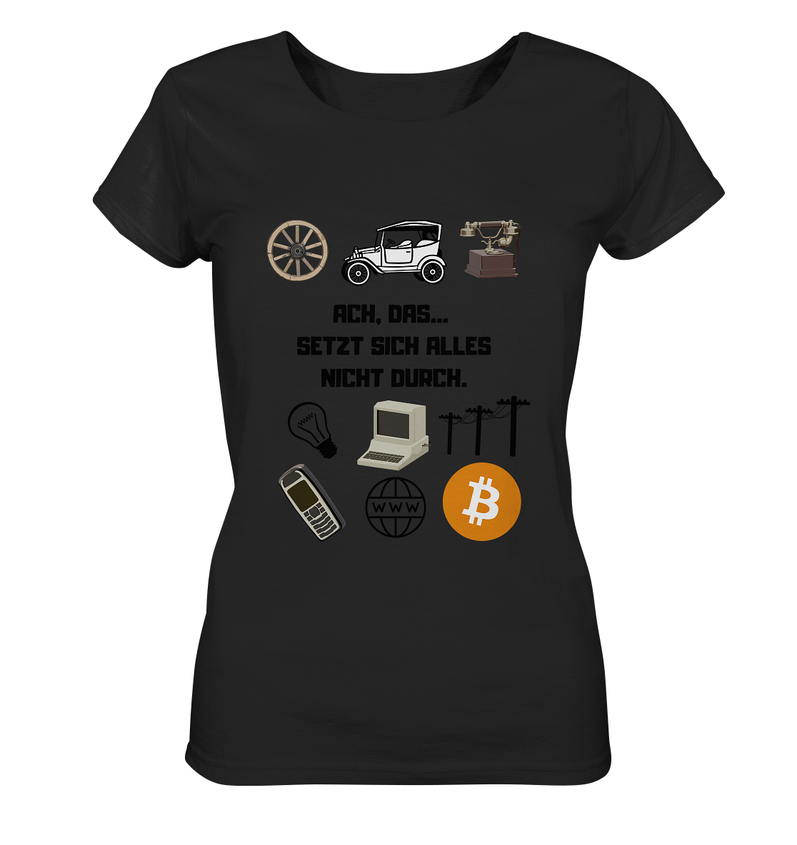 ACH, DAS... SETZT SICH ALLES NICHT DURCH. (Grafiken, BTC Symbol) - LADIES COLLECTION 21% automat. Rabatt bis zum Halving 2024  - Ladies Organic Basic Shirt