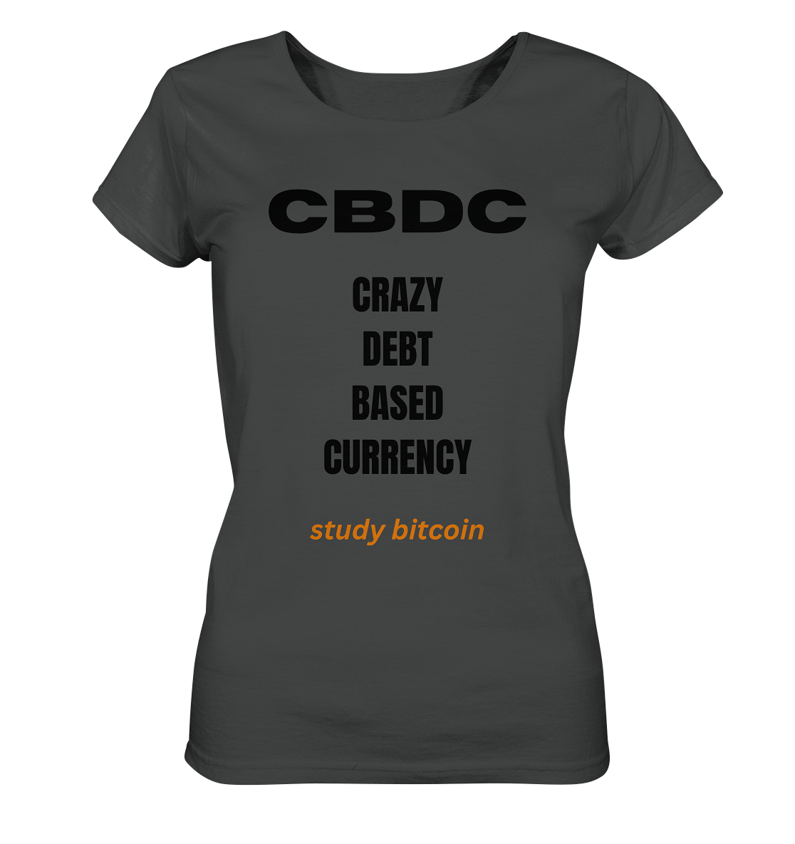 CBDC - CRAZY DEBT BASED CURRENCY - study bitcoin  (Text only - Ladies Collection 21% Rabatt bis zum Halving 2024)  - Ladies Organic Basic Shirt