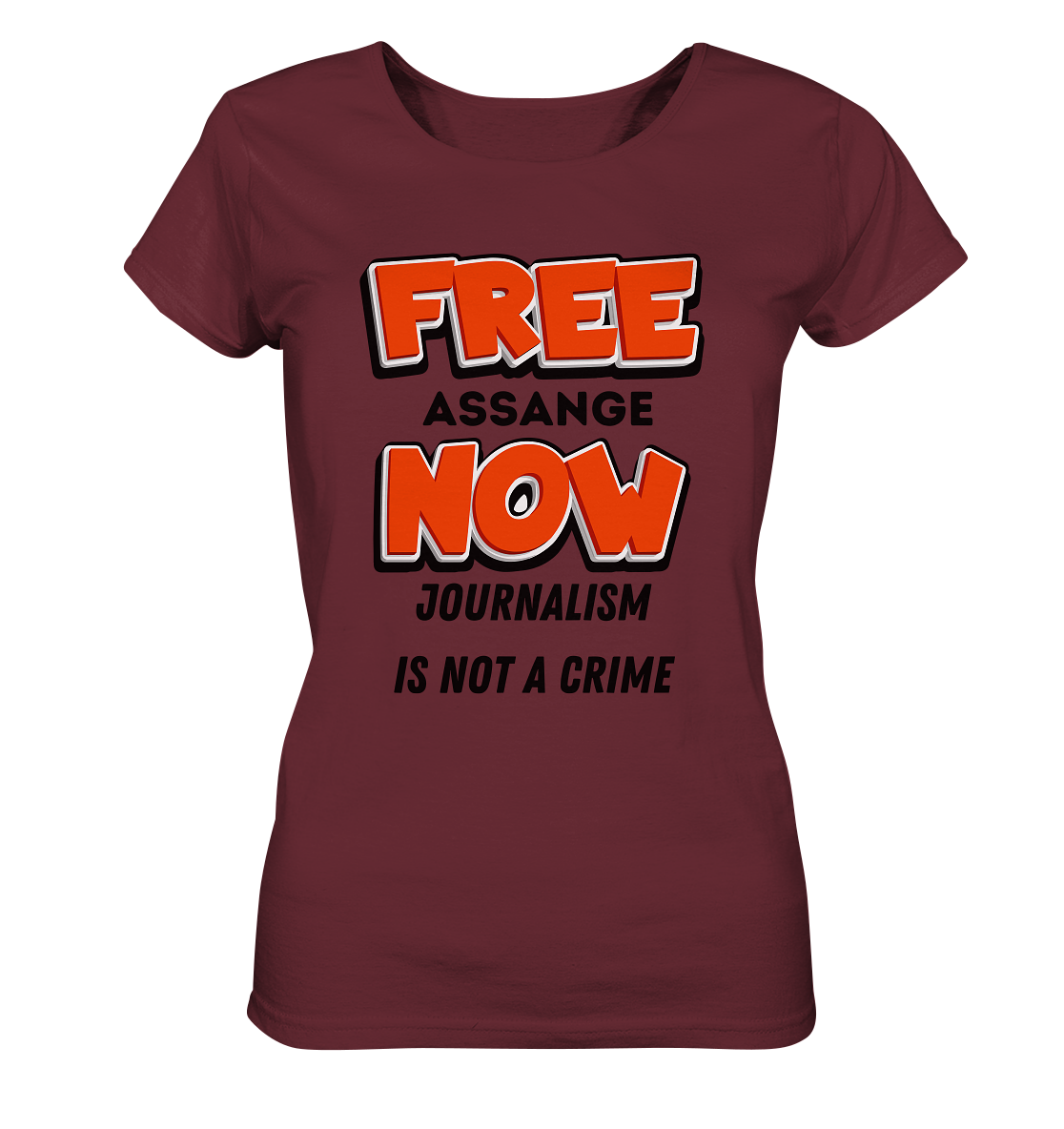 FREE ASSANGE NOW - JOURNALISM IS NOT A CRIME (Ladies Collection 21% Rabatt bis zum Halving 2024)  - Ladies Organic Basic Shirt