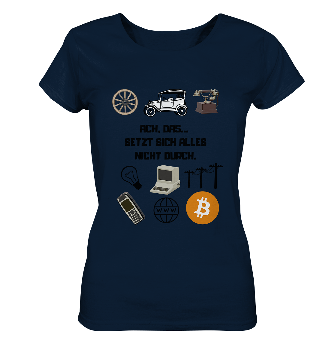 ACH, DAS... SETZT SICH ALLES NICHT DURCH. (Grafiken, BTC Symbol) - LADIES COLLECTION 21% automat. Rabatt bis zum Halving 2024  - Ladies Organic Shirt