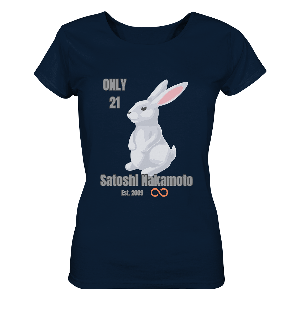 SATOSHI NAKAMOTO Est. 2009 (unendlich) ONLY 21- LADIES COLLECTION 21% automat. Rabatt bis zum Halving 2024  - Ladies Organic Shirt