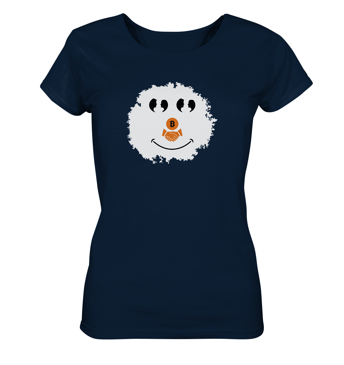 Smiley Augen Gespräch Bitcoin handshake - (Ladies Collection 21% Rabatt bis zum Halving 2024) - Ladies Organic Shirt