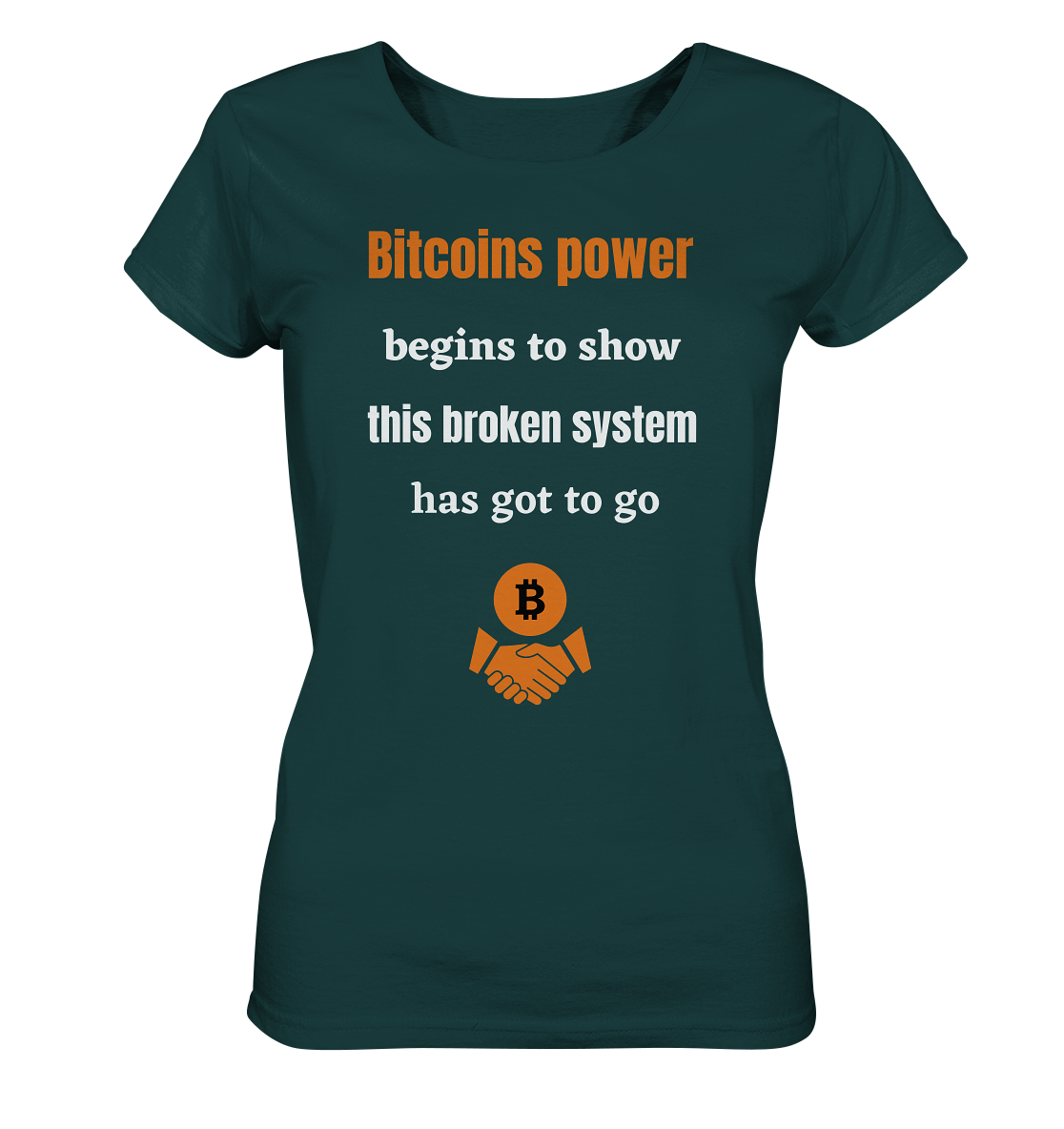 Bitcoins power begins to show, this broken system has got to go (Ladies 21% Rabatt bis zum Halving 2024) - Ladies Organic Shirt