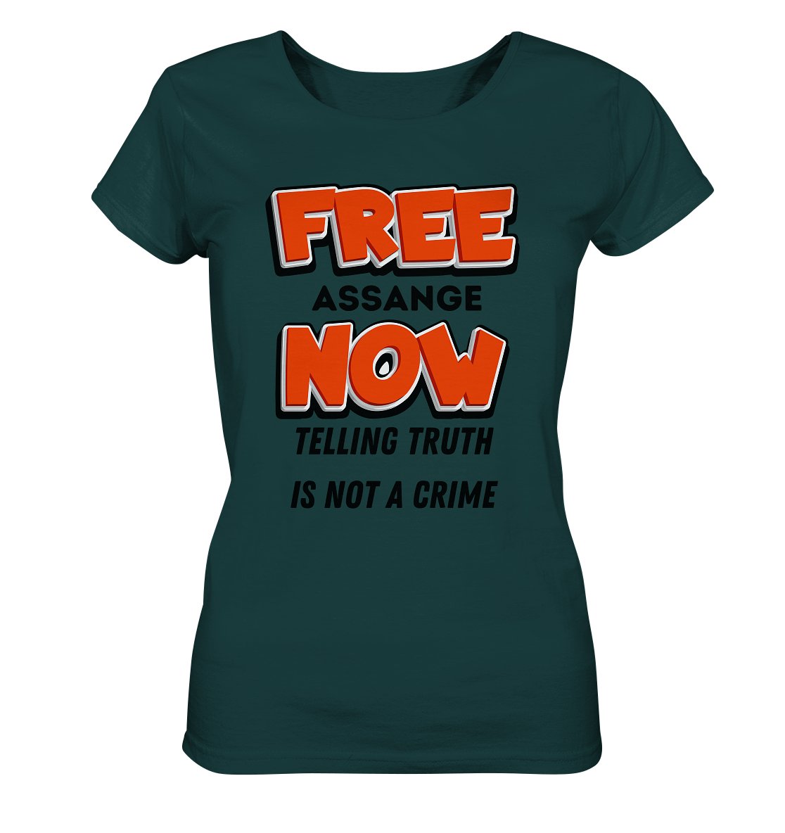 FREE ASSANGE NOW - TELLING TRUTH IS NOT A CRIME (Ladies Collection 21% Rabatt bis zum Halving 2024) - Ladies Organic Shirt