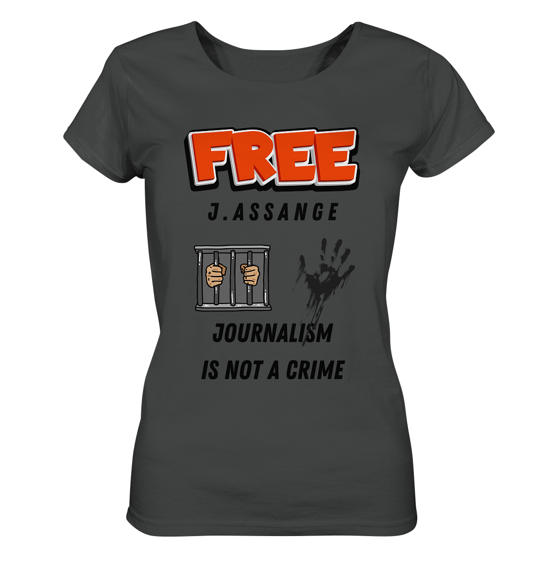 FREE J. ASSANGE - JOURNALISM IS NOT CRIME (2 Grafiken) - Ladies Collection 21% Rabatt bis zum Halving 2024) - Ladies Organic Shirt