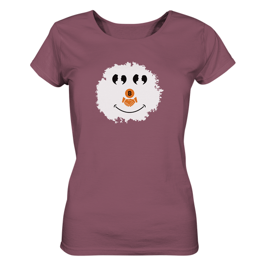 Smiley Augen Gespräch Bitcoin handshake - (Ladies Collection 21% Rabatt bis zum Halving 2024) - Ladies Organic Shirt