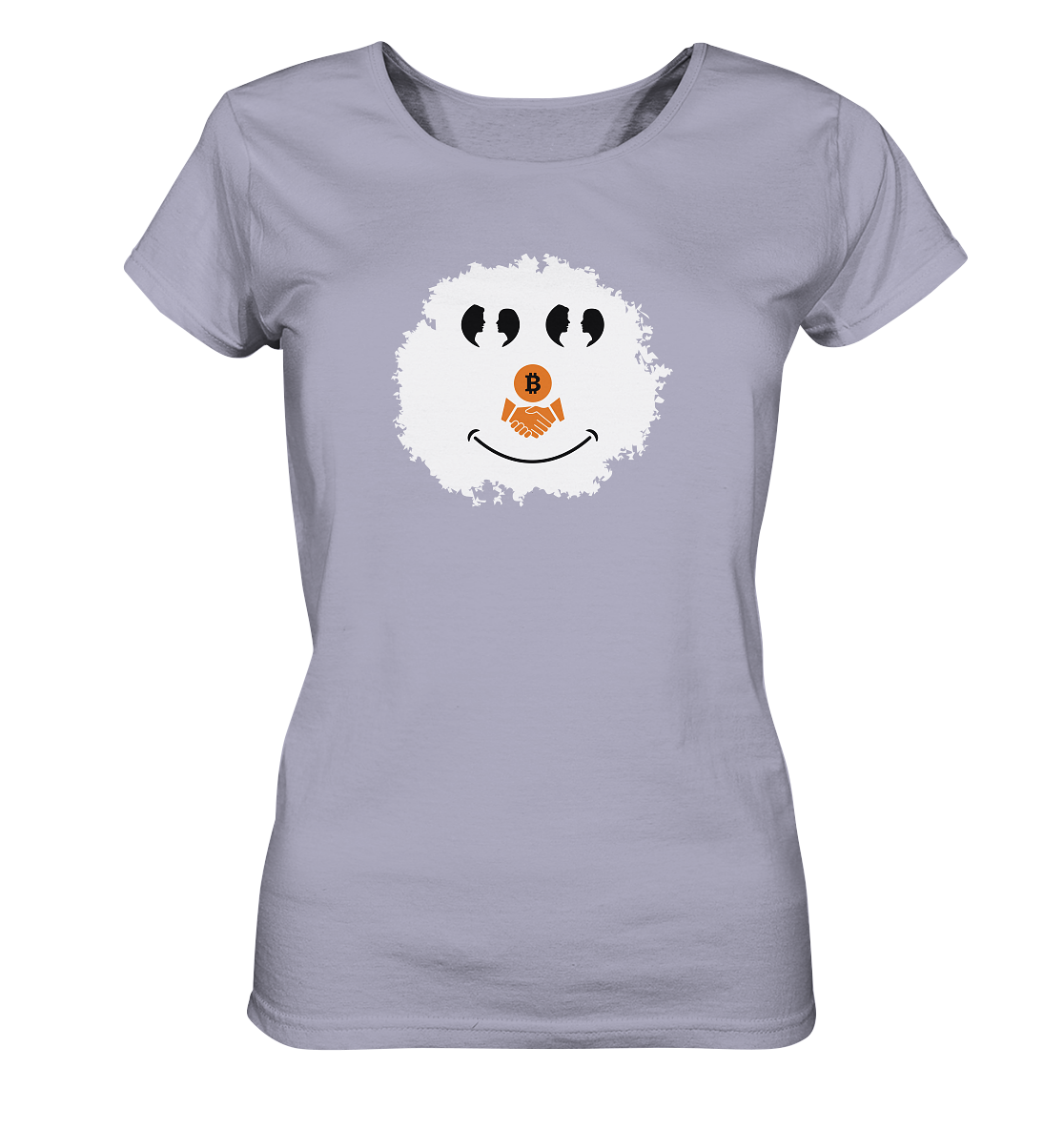 Smiley Augen Gespräch Bitcoin handshake - (Ladies Collection 21% Rabatt bis zum Halving 2024) - Ladies Organic Shirt