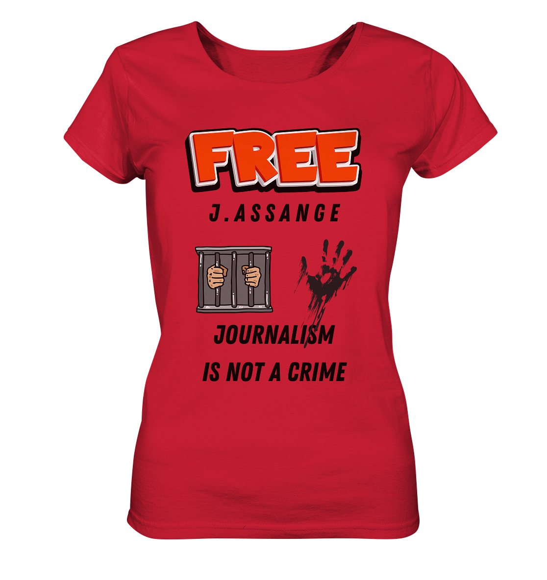 FREE J. ASSANGE - JOURNALISM IS NOT CRIME (2 Grafiken) - Ladies Collection 21% Rabatt bis zum Halving 2024) - Ladies Organic Shirt