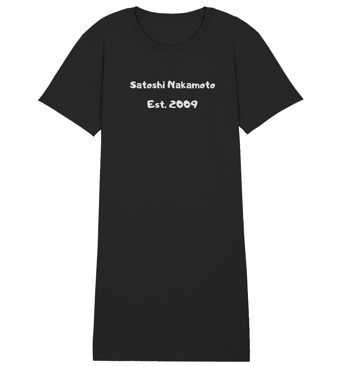 SATOSHI NAKAMOTO Est. 2009 (Signatur pur) - LADIES COLLECTION 21% automat. Rabatt bis zum Halving 2024   - Ladies Organic Shirt Dress