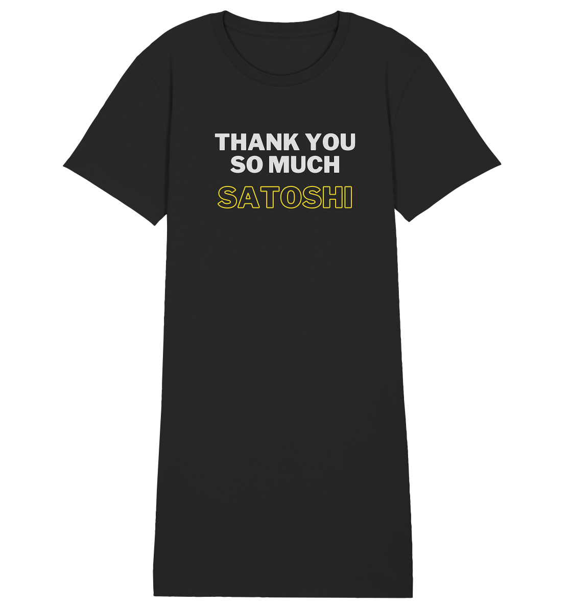 THANK YOU SO MUCH SATOSHI (weiss / gelb) - LADIES COLLECTION 21% automat. Rabatt bis zum Halving 2024 - Ladies Organic Shirt Dress