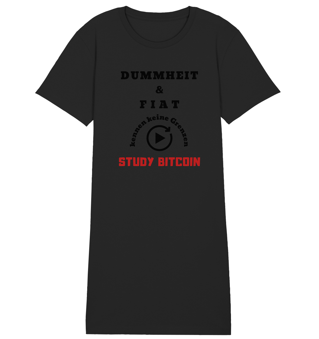 DUMMHEIT UND FIAT KENNEN KEINE GRENZEN - STUDY BITCOIN (ROT) # ENDLOS-PLAYBUTTON - Ladies Collection 21% Rabatt bis zum Halving 2024 - Ladies Organic Shirt Dress