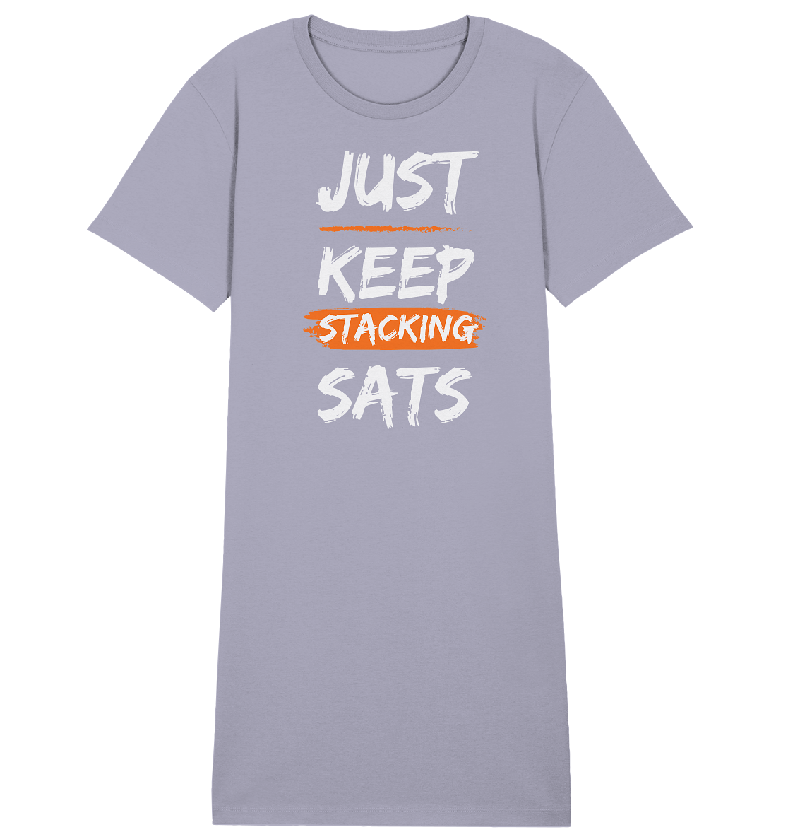 JUST KEEP STACKING SATS - LADIES COLLECTION 21% automat. Rabatt bis zum Halving 2024   - Ladies Organic Shirt Dress