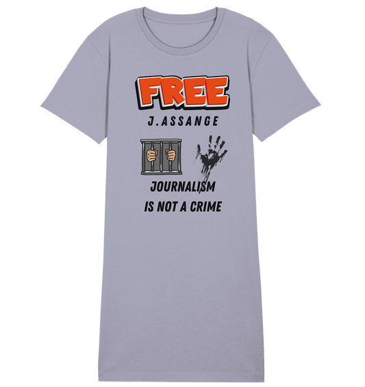 FREE J. ASSANGE - JOURNALISM IS NOT A CRIME (2 Grafiken) - Ladies Collection 21% Rabatt bis zum Halving 2024) - Ladies Organic Shirt Dress