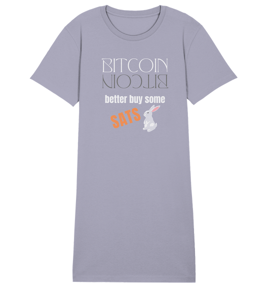 BITCOIN better buy some SATS (Spiegelschrift & Bunny) - LADIES COLLECTION 21% automat. Rabatt bis zum Halving 2024  - Ladies Organic Shirt Dress