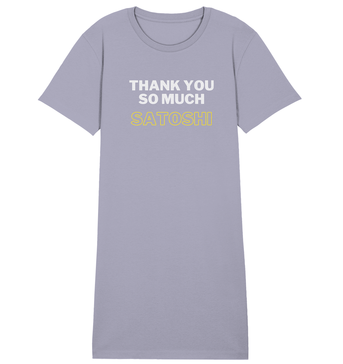 THANK YOU SO MUCH SATOSHI (weiss / gelb) - LADIES COLLECTION 21% automat. Rabatt bis zum Halving 2024 - Ladies Organic Shirt Dress