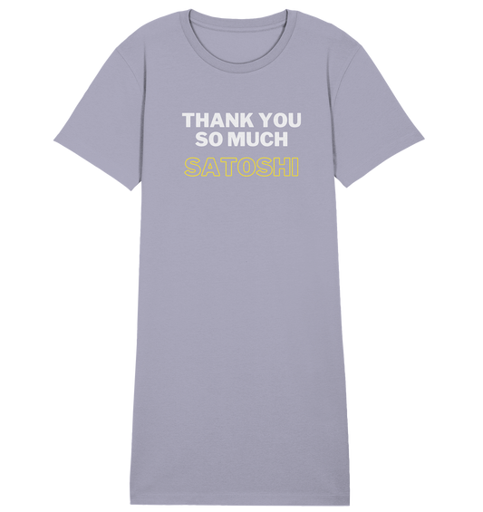 THANK YOU SO MUCH SATOSHI (weiss / gelb) - LADIES COLLECTION 21% automat. Rabatt bis zum Halving 2024 - Ladies Organic Shirt Dress