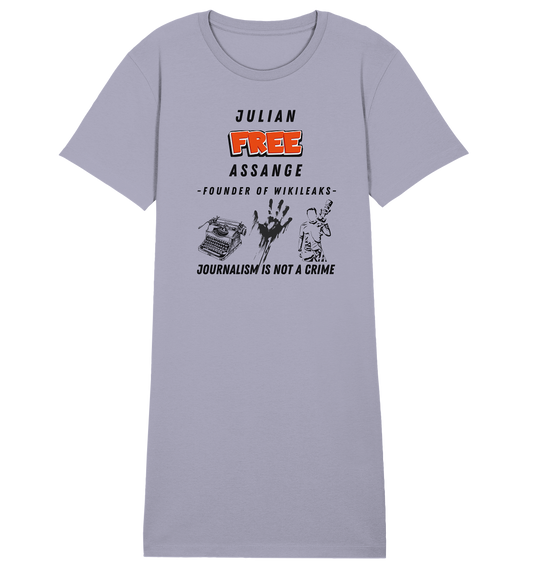 FREE JULIAN ASSANGE - FOUNDER OF WIKILEAKS - JOURNALISM IS NOT A CRIME (3 Grafiken) - Ladies Collection 21% Rabatt bis zum Halving 2024) - Ladies Organic Shirt Dress