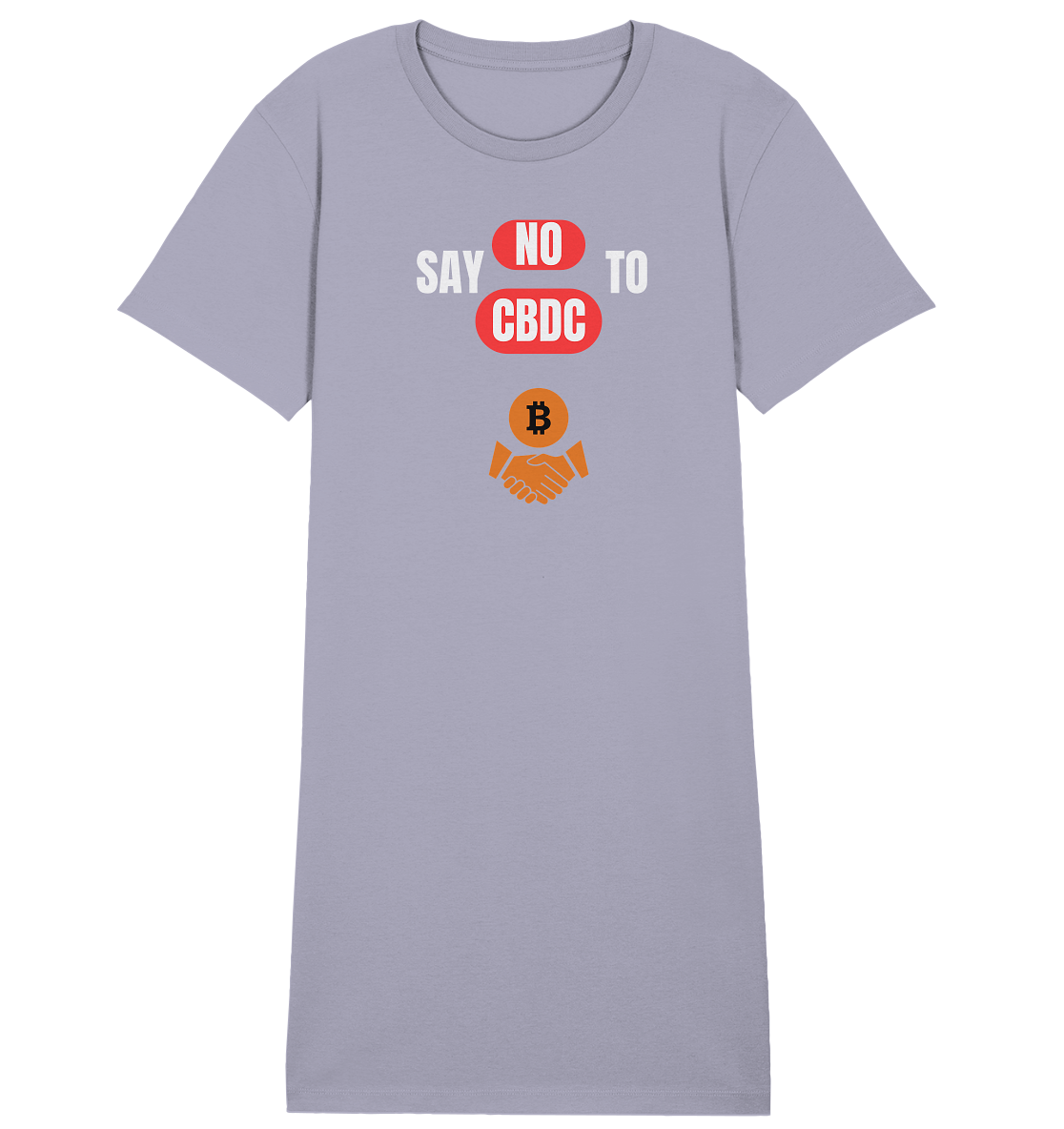 SAY NO TO CBDC - DEFIANCE handshake (Ladies Collection 21% Rabatt bis zum Halving 2024) - Ladies Organic Shirt Dress