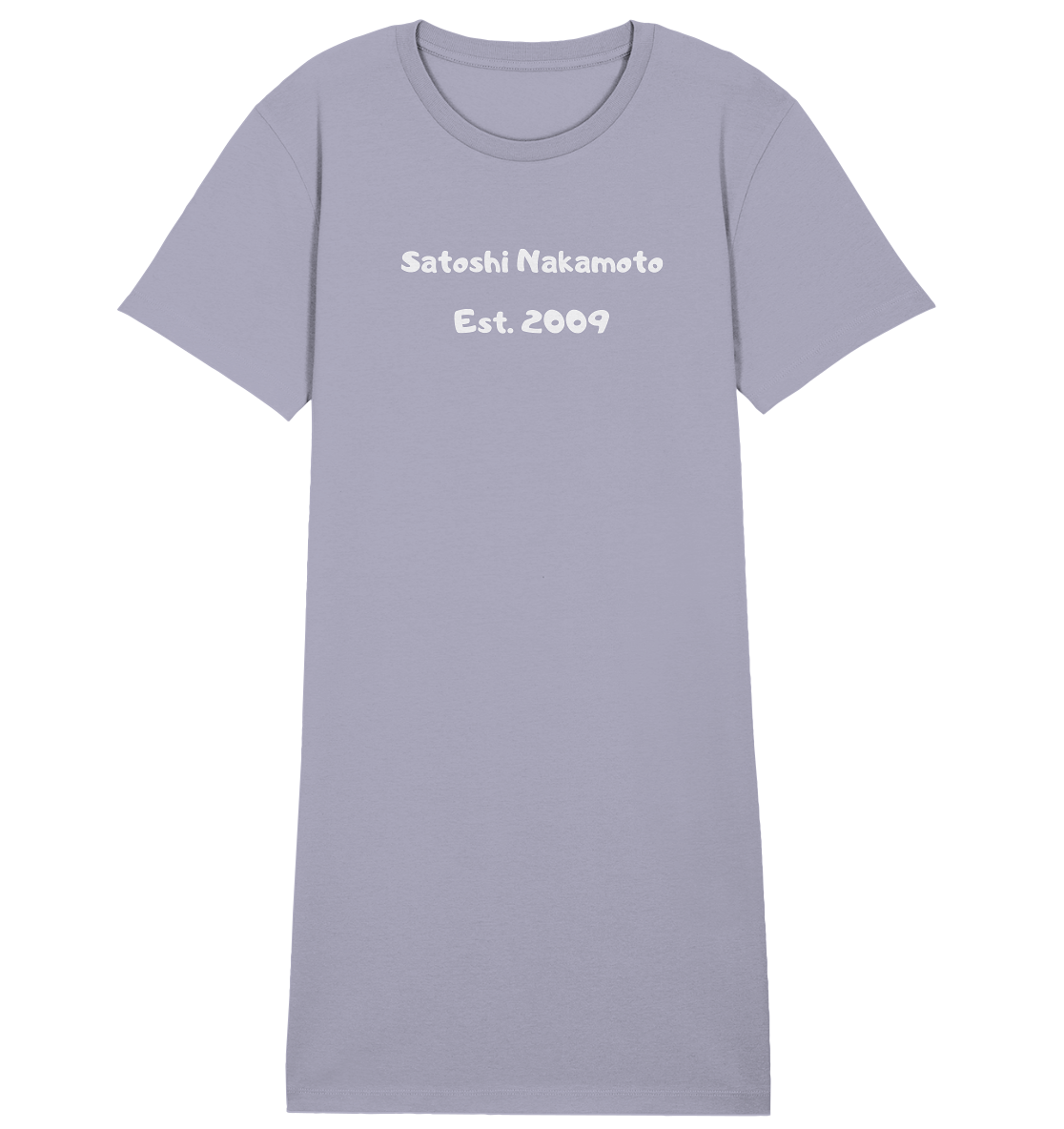 SATOSHI NAKAMOTO Est. 2009 (Signatur pur) - LADIES COLLECTION 21% automat. Rabatt bis zum Halving 2024   - Ladies Organic Shirt Dress