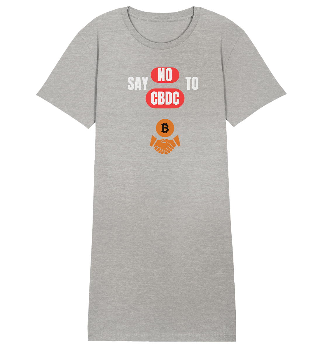 SAY NO TO CBDC - DEFIANCE handshake (Ladies Collection 21% Rabatt bis zum Halving 2024) - Ladies Organic Shirt Dress