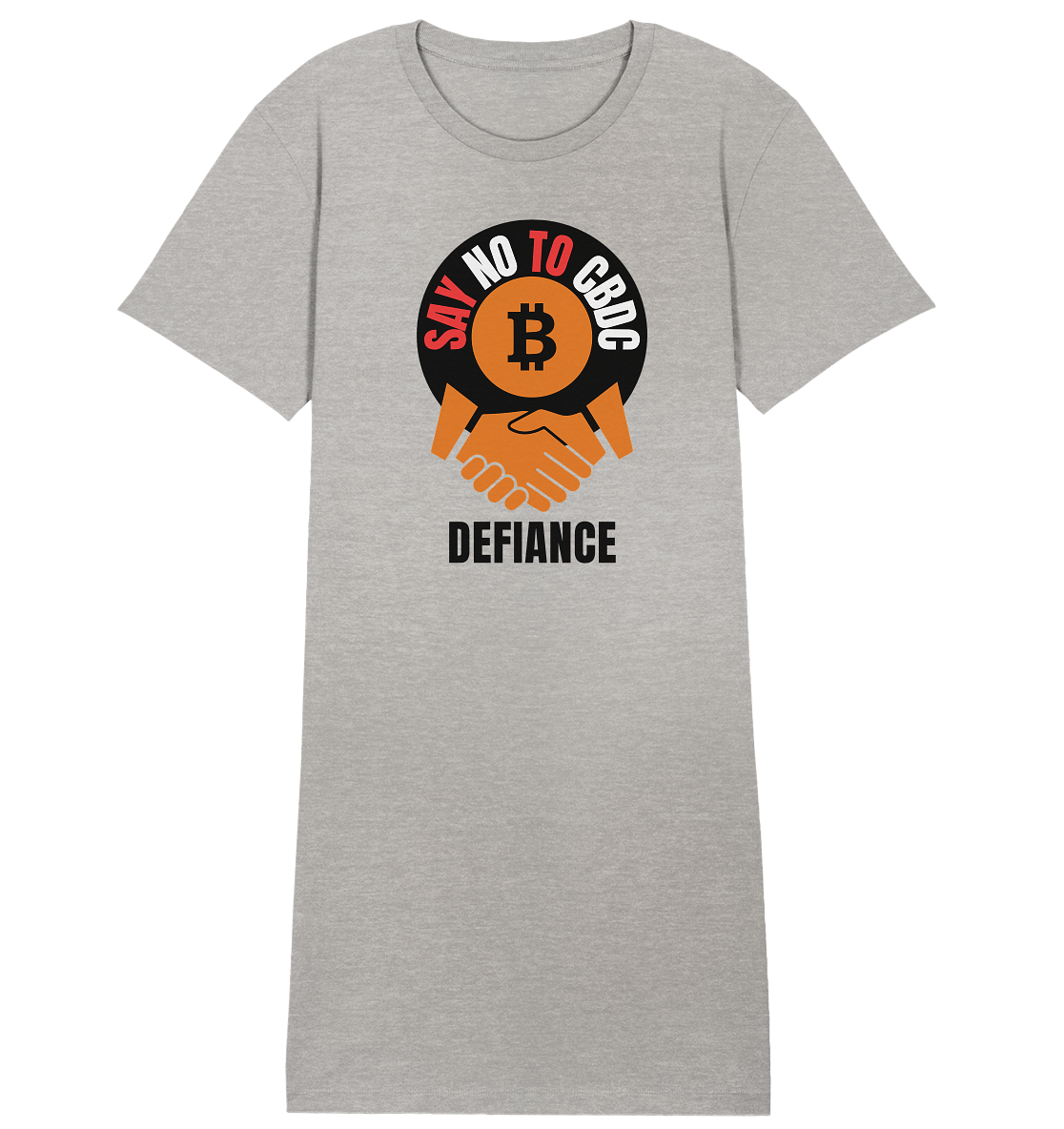 SAY NO TO CBDC - DEFIANCE (Ladies Collection 21% Rabatt bis zum Halving 2024) - Ladies Organic Shirt Dress