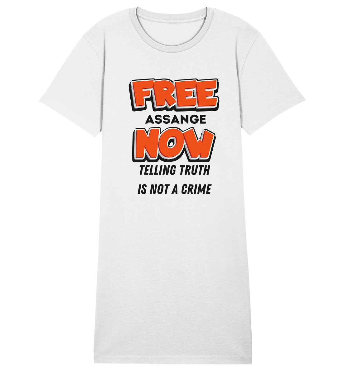 FREE ASSANGE NOW - TELLING TRUTH IS NOT A CRIME (Ladies Collection 21% Rabatt bis zum Halving 2024) - Ladies Organic Shirt Dress