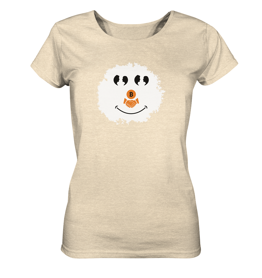 Smiley Augen Gespräch Bitcoin handshake - (Ladies Collection 21% Rabatt bis zum Halving 2024) - Ladies Organic Shirt