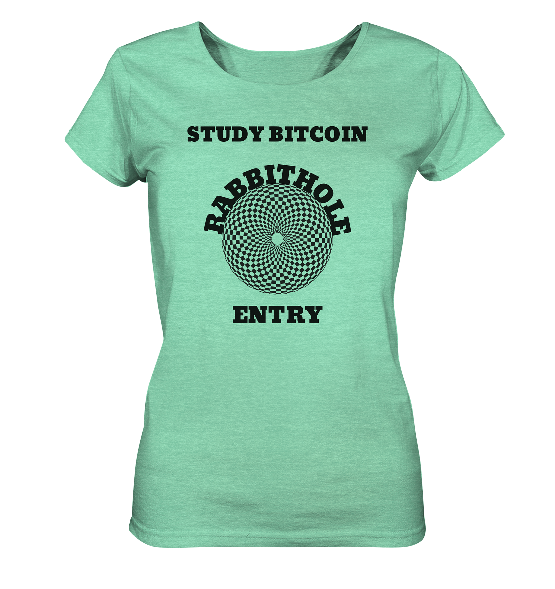 STUDY BITCOIN - RABBITHOLE ENTRY # Ladies Collection 21% Rabatt bis zum Halving 2024   - Ladies Organic Shirt (meliert)