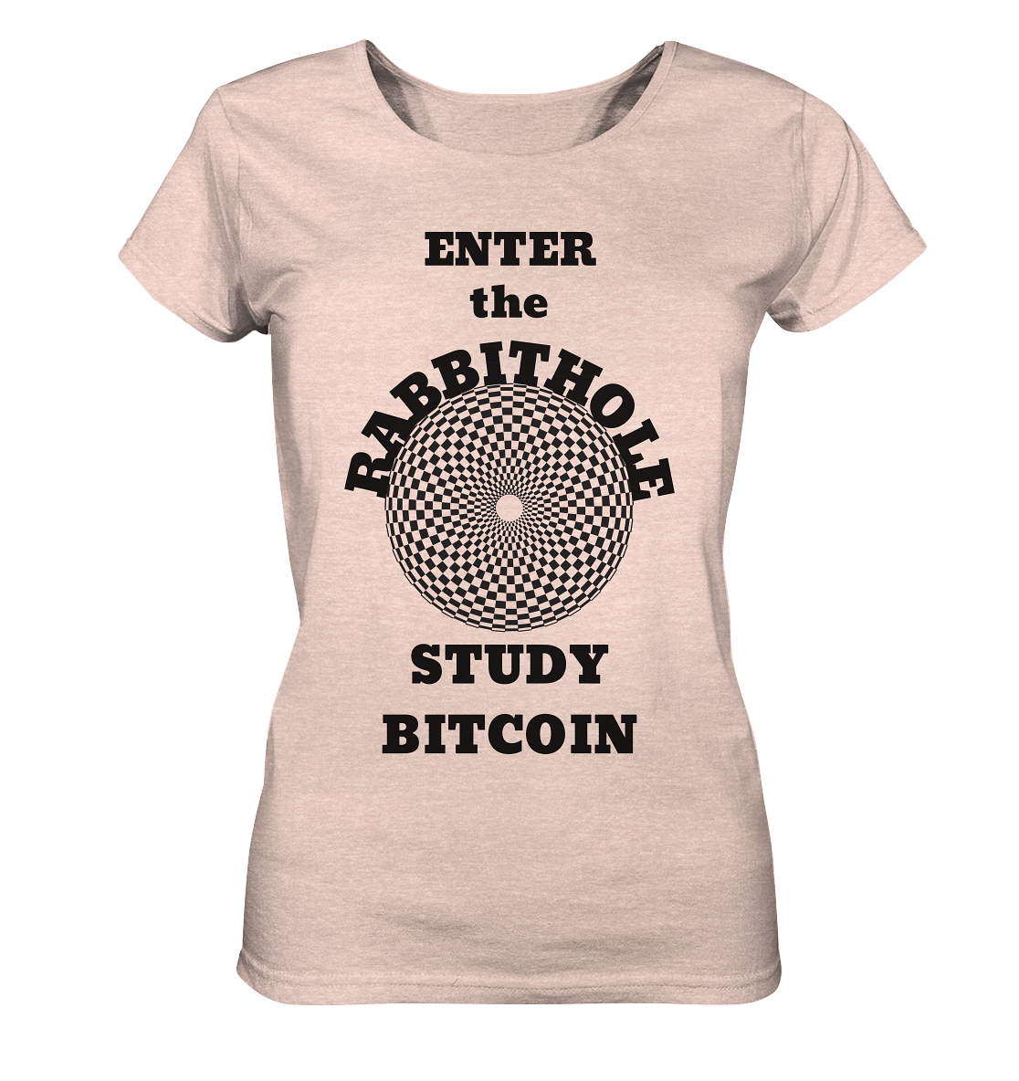 ENTER the RABBITHOLE - STUDY BITCOIN # Ladies Collection 21% Rabatt bis zum Halving 2024  - Ladies Organic Shirt (meliert)