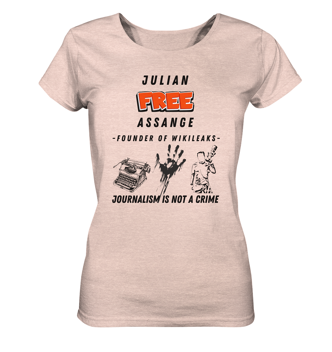 FREE JULIAN ASSANGE - FOUNDER OF WIKILEAKS - JOURNALISM IS NOT A CRIME (3 Grafiken) - Ladies Collection 21% Rabatt bis zum Halving 2024) - Ladies Organic Shirt (meliert)