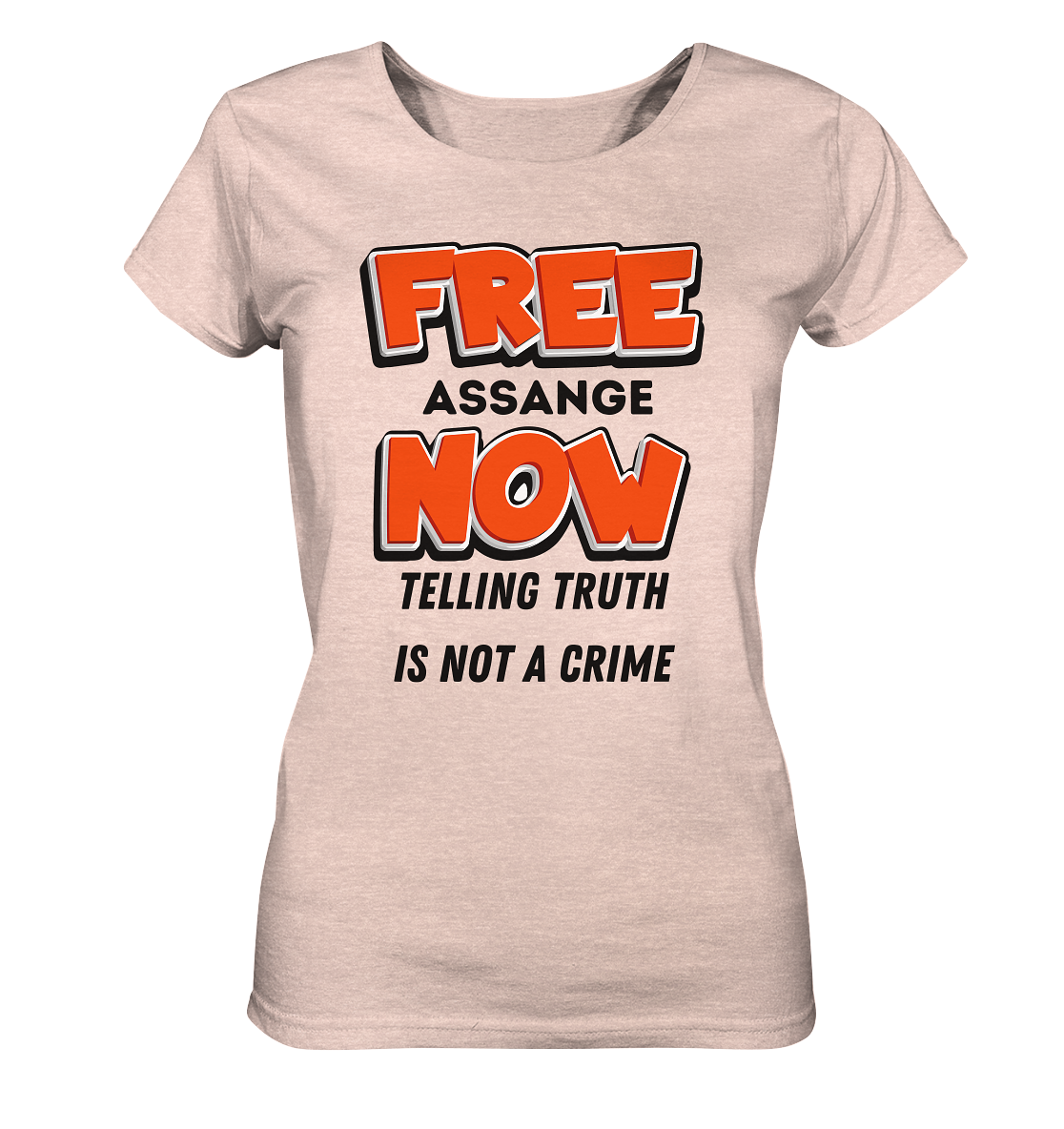 FREE ASSANGE NOW - TELLING TRUTH IS NOT A CRIME (Ladies Collection 21% Rabatt bis zum Halving 2024) - Ladies Organic Shirt (meliert)