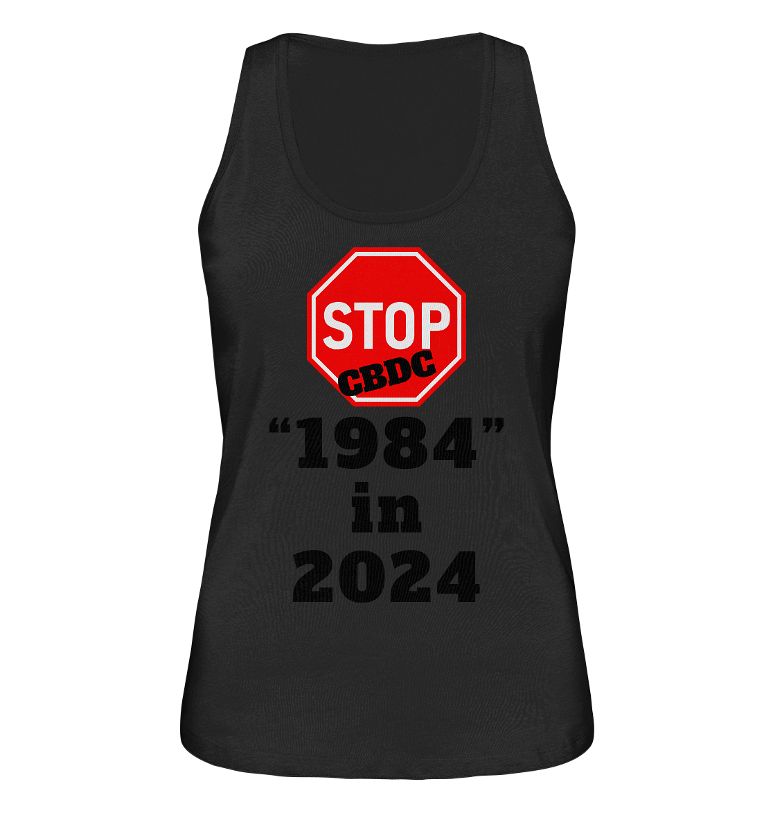 STOP CBDC "1984" in 2024 - LADIES COLLECTION 21% automat. Rabatt bis zum Halving 2024  - Ladies Organic Tank-Top