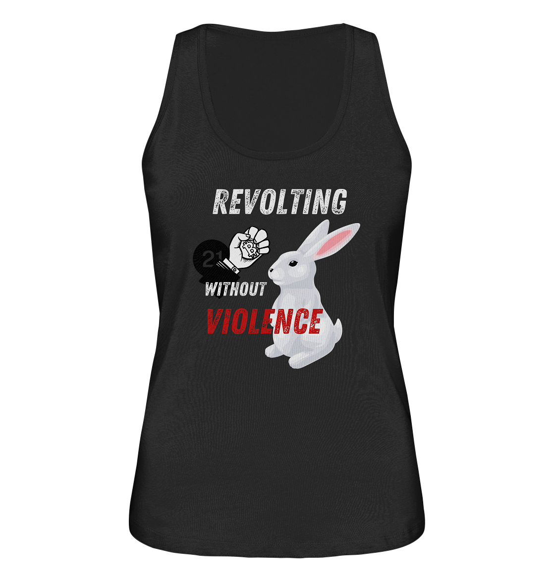 REVOLTING WITHOUT VIOLENCE - LADIES COLLECTION 21% automat. Rabatt bis zum Halving 2024  - Ladies Organic Tank-Top