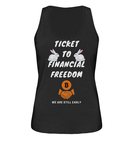 TICKET TO FINANCIAL FREEDOM - rabbit version (Ladies Collection 21% Rabatt bis zum Halving 2024) - Ladies Organic Tank-Top