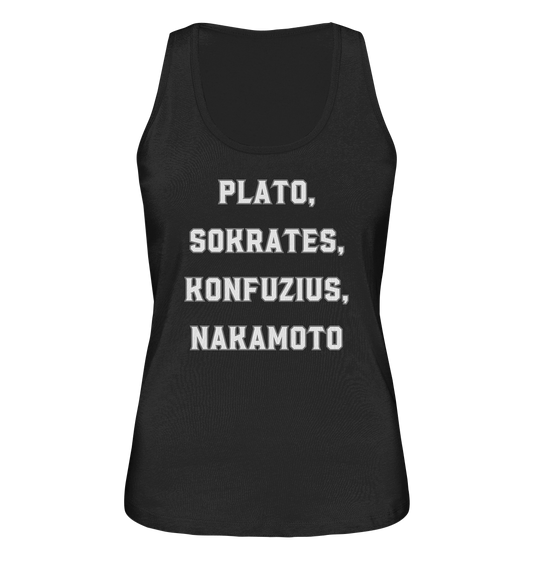 PLATO, SOKRATES, KONFUZIUS, NAKAMOTO - Ladies Collection - Ladies Organic Tank-Top