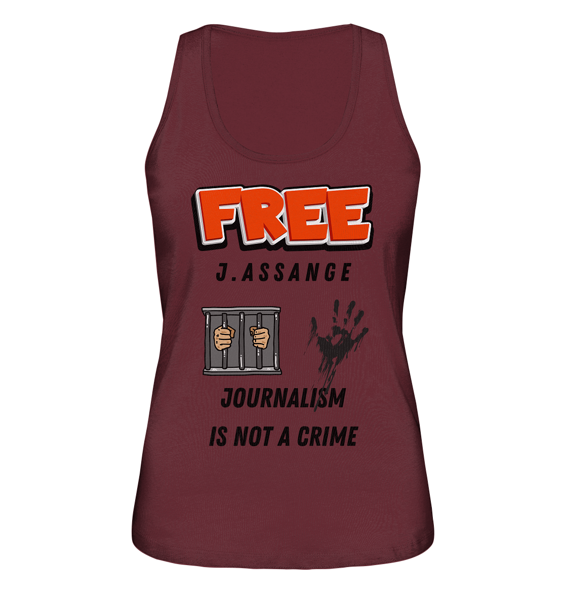 FREE J. ASSANGE - JOURNALISM IS NOT A CRIME (2 Grafiken) - Ladies Collection 21% Rabatt bis zum Halving 2024) - Ladies Organic Tank-Top