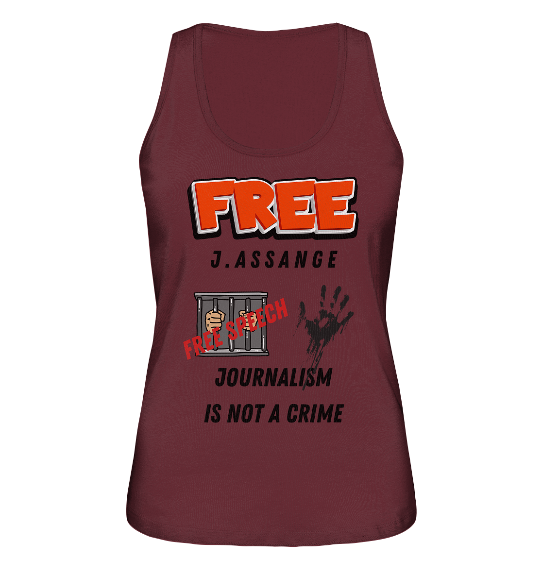 FREE J.ASSANGE - JOURNALISM IS NOT A CRIME # FREE SPEECH (2 GRAFIKEN) - Ladies Collection 21% Rabatt bis zum Halving 2024) - Ladies Organic Tank-Top