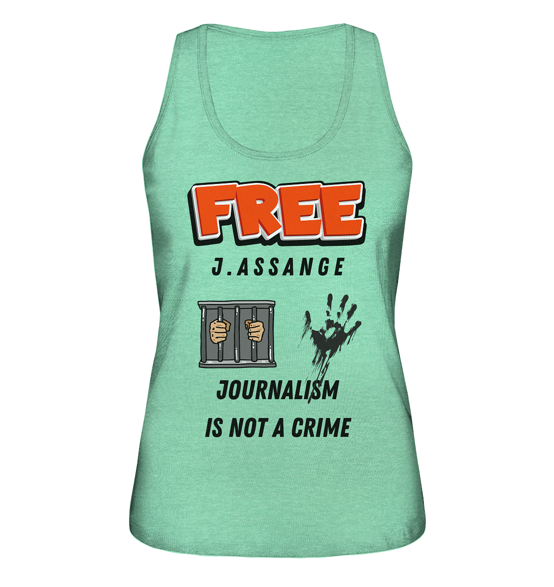 FREE J. ASSANGE - JOURNALISM IS NOT A CRIME (2 Grafiken) - Ladies Collection 21% Rabatt bis zum Halving 2024) - Ladies Organic Tank-Top