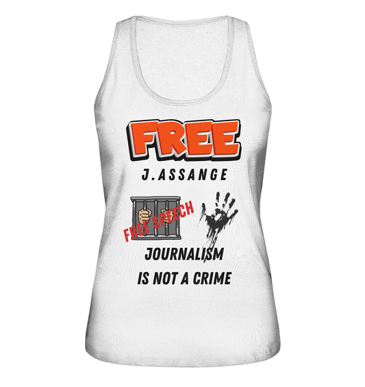 FREE J.ASSANGE - JOURNALISM IS NOT A CRIME # FREE SPEECH (2 GRAFIKEN) - Ladies Collection 21% Rabatt bis zum Halving 2024) - Ladies Organic Tank-Top