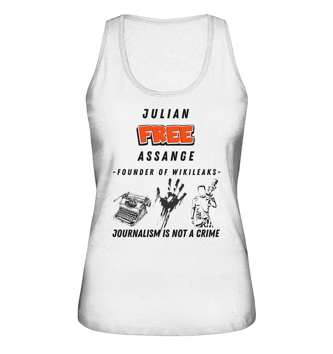 FREE JULIAN ASSANGE - FOUNDER OF WIKILEAKS - JOURNALISM IS NOT A CRIME (3 Grafiken) - Ladies Collection 21% Rabatt bis zum Halving 2024) - Ladies Organic Tank-Top