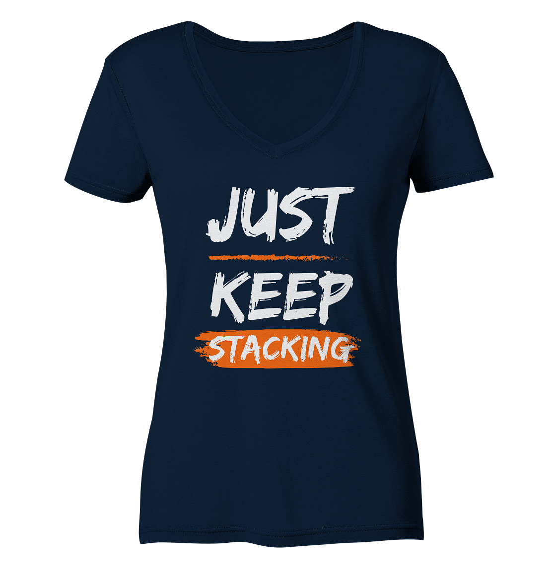 JUST KEEP STACKING - LADIES COLLECTION 21% automat. Rabatt bis zum Halving 2024   - Ladies Organic V-Neck Shirt