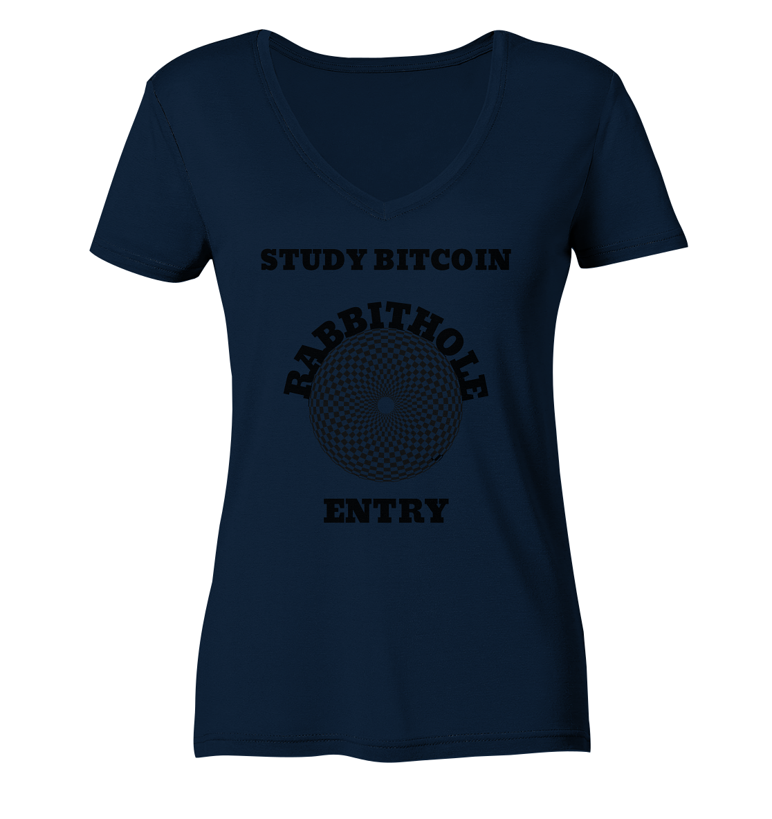 STUDY BITCOIN - RABBITHOLE ENTRY # Ladies Collection 21% Rabatt bis zum Halving 2024   - Ladies Organic V-Neck Shirt