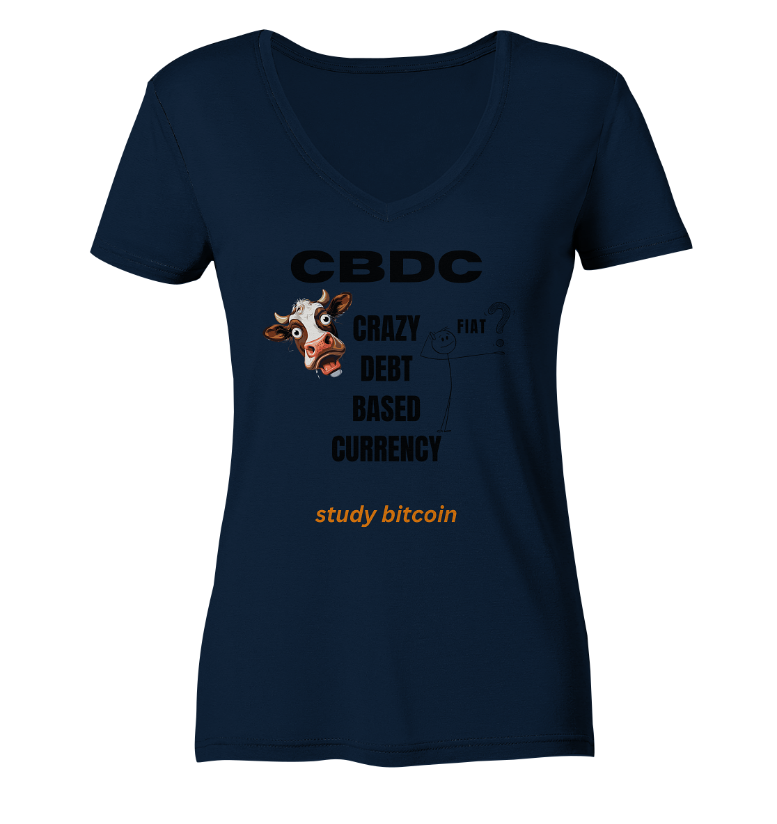 CBDC - CRAZY DEBT BASED CURRENCY - study bitcoin (Ladies Collection 21% Rabatt bis zum Halving 2024) - Ladies Organic V-Neck Shirt