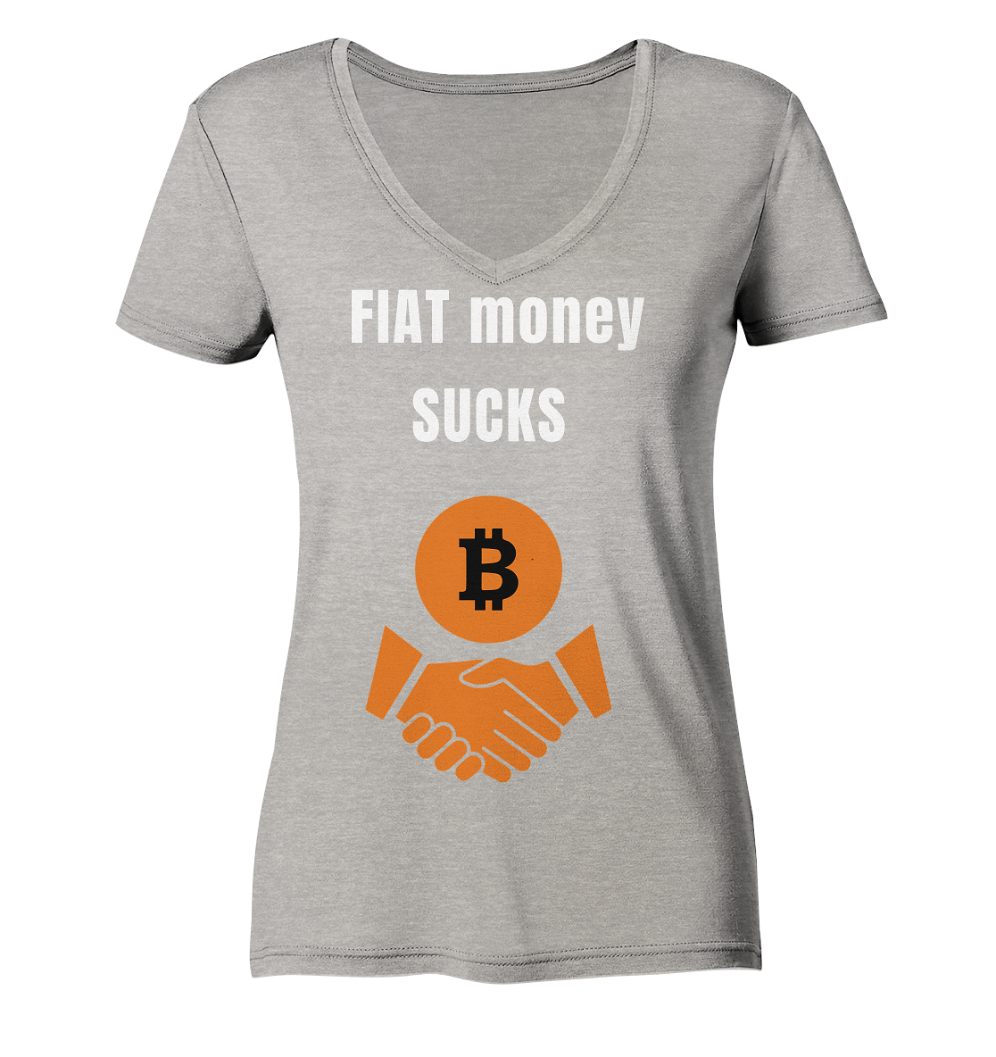 FIAT money SUCKS (Ladies Collection 21% Rabatt bis zum Halving 2024)   - Ladies Organic V-Neck Shirt