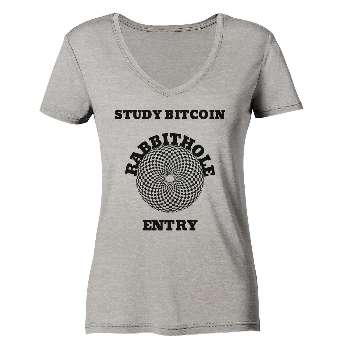 STUDY BITCOIN - RABBITHOLE ENTRY # Ladies Collection 21% Rabatt bis zum Halving 2024   - Ladies Organic V-Neck Shirt